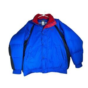 Vintage Fila Puffer DOWN/Waterfowl Feathers XL Blue Red Coat